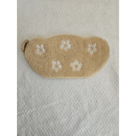 VTG 50s Dormar Ivory Seed Pearl Beaded Clutch Evening Opera Cocktail Bag Purse - Picture 1 of 8